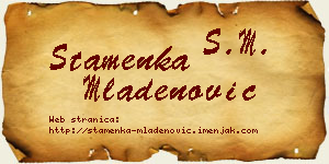 Stamenka Mladenović vizit kartica